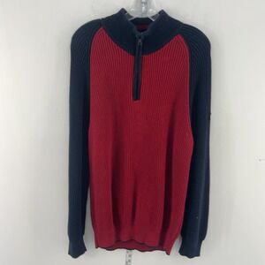 Nautica Jeans Co Men's XL Red Pullover Sweater Cotton Blend Preowned